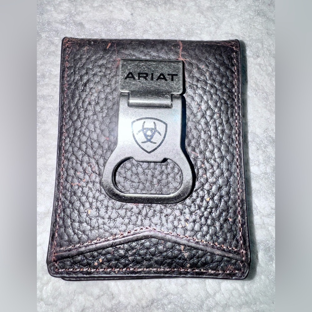 Ariat Dark Brown leather front pocket wallet